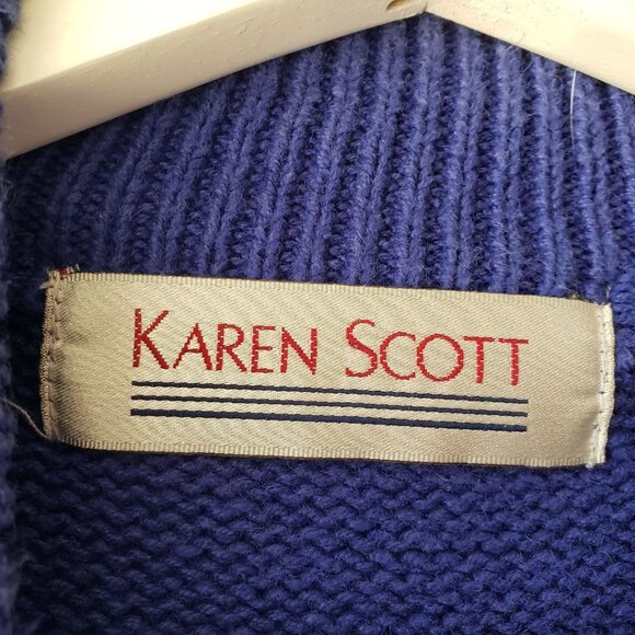 Vintage Whimsigoth Cobalt Blue Constellation Star Celestial Knit Sweater - Picture 6 of 9